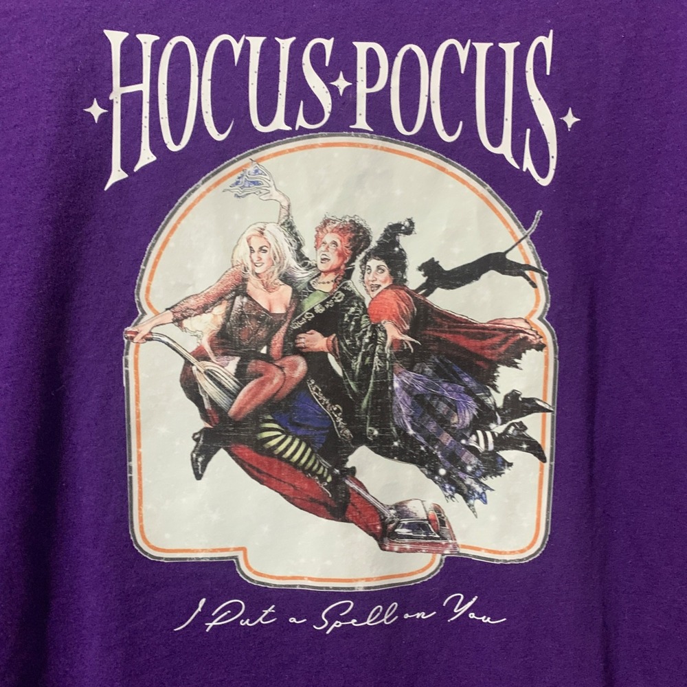 Bella Canvas Hocus Pocus‎ Sanderson Sisters Purple Graphic Tee Shirt Medium